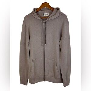 HERMES FULL-ZIP KNIT HOODIE IN BEIGE CASHMERE BLEND